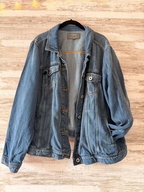 torrid Medium Blue Denim Jacket with Silver Button Detail